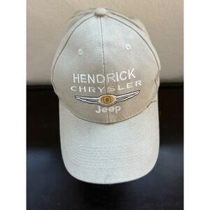 Hendrick Chrysler Jeep Hat Beige Cap Adjustable Logo Auto Car Dealership‎